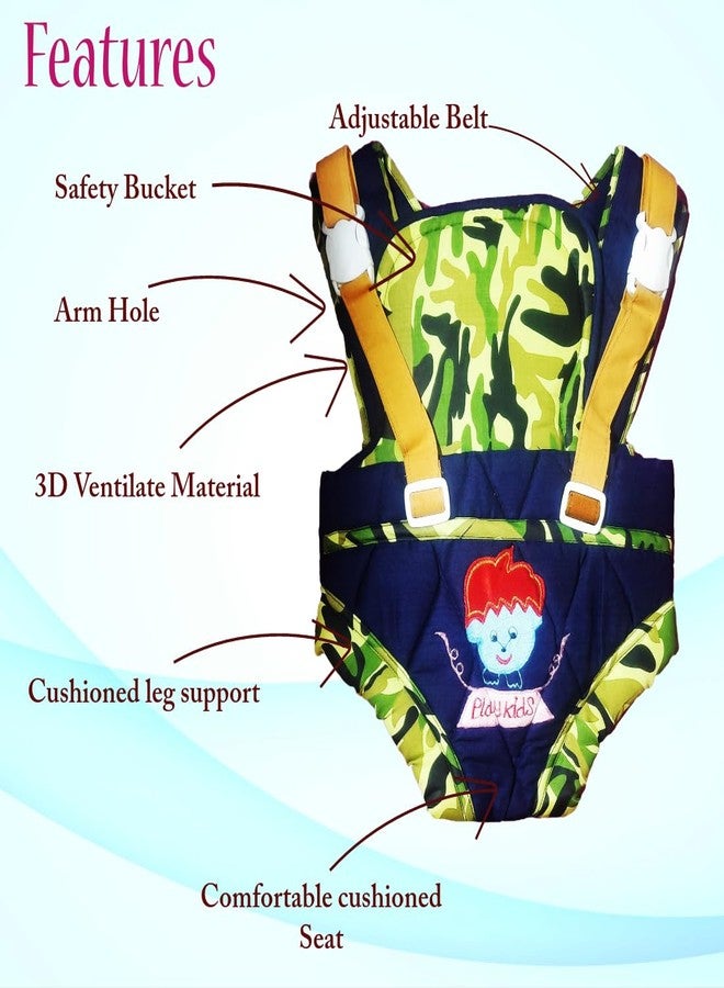 MammaChamp Baby Carrier with 3 Carry Positions, Baby Carrier for 3 to 16 Months Baby, Adjustable New-Born to Toddler Carrier with Cushioned Leg Support, Max Weight Up to 10 Kgs (Green) - Image 4