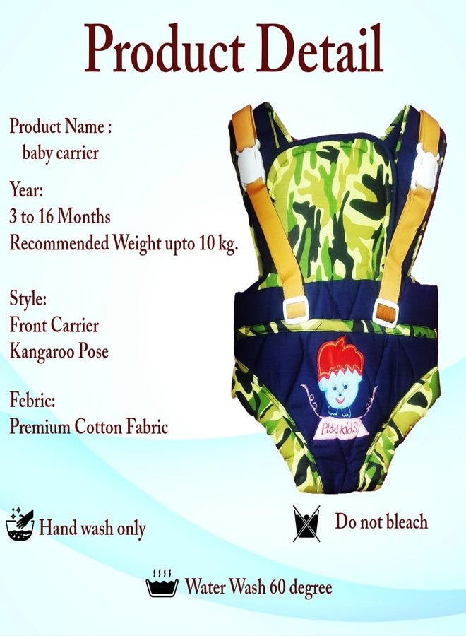 MammaChamp Baby Carrier with 3 Carry Positions, Baby Carrier for 3 to 16 Months Baby, Adjustable New-Born to Toddler Carrier with Cushioned Leg Support, Max Weight Up to 10 Kgs (Green) - Image 3