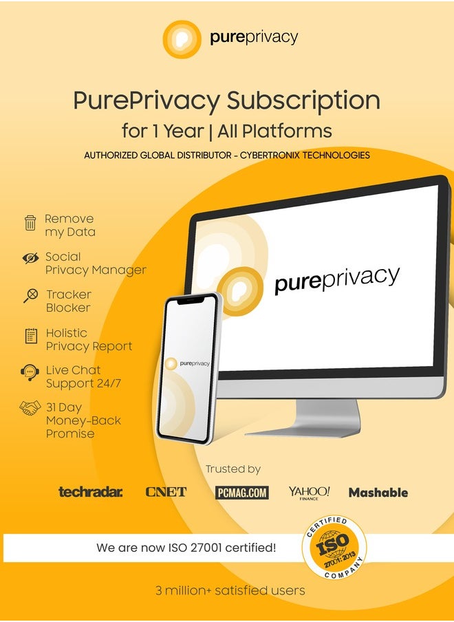 Generic PurePrivacy  Subscription for 1 Year | All Platforms | Digital Subscription 
