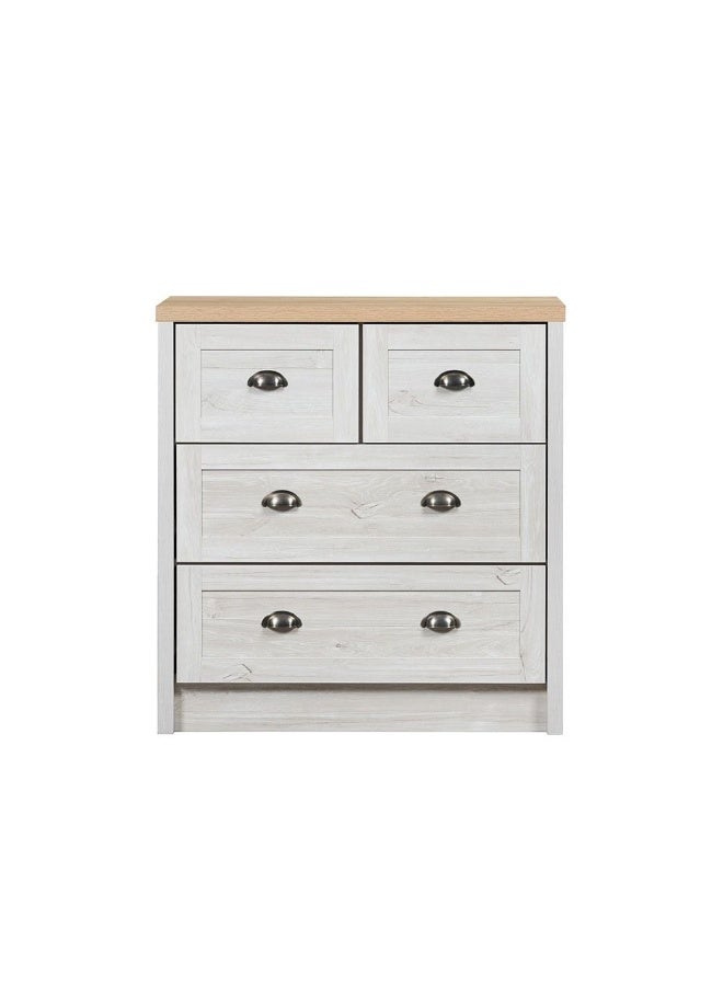 DANUBE HOME Cambridge 4-Drawer Dresser, Stylish Bedroom Storage, Modern Young Dresser Wooden Chest of Drawers Contemporary Storage Solution Oak And White Oak Finish - Image 3