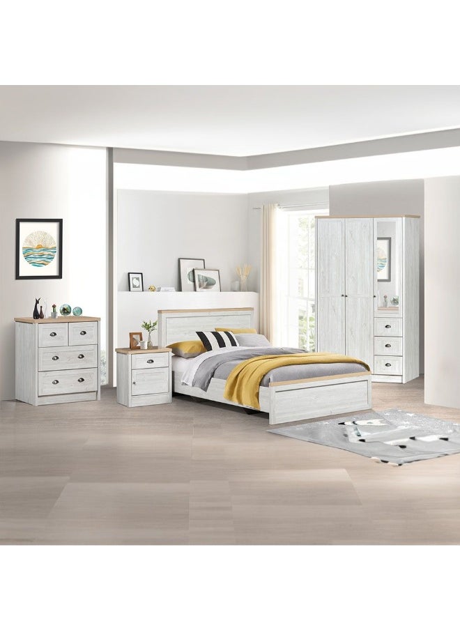 DANUBE HOME Cambridge 4-Drawer Dresser, Stylish Bedroom Storage, Modern Young Dresser Wooden Chest of Drawers Contemporary Storage Solution Oak And White Oak Finish  - Image 3