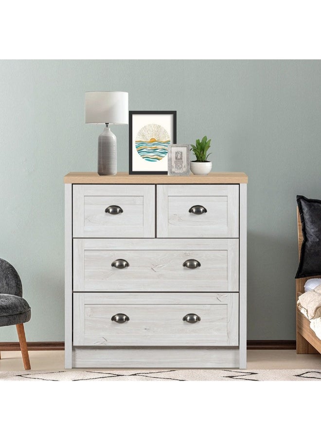 DANUBE HOME Cambridge 4-Drawer Dresser, Stylish Bedroom Storage, Modern Young Dresser Wooden Chest of Drawers Contemporary Storage Solution Oak And White Oak Finish  - Image 2