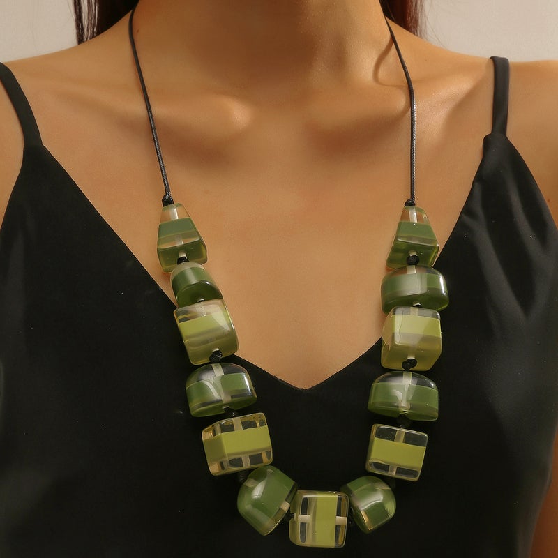 Colorful Vintage Handmade Multi-layer Beaded Bohemian Ethnic Fashion Exaggerated Womens Collar Earrings M collar (133) grams 
