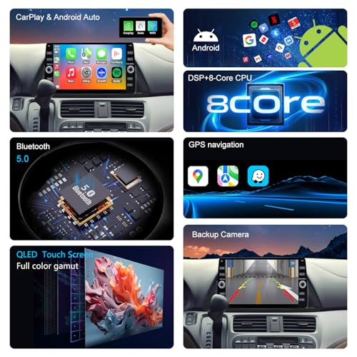 Fuosuc 4G LTE QLED Radio for Honda Odyssey 2004-2010 Upgrade,8-Core CPU Touch Screen Stereo,Wireless CarPlay & Android Auto,Free Camera - Image 4