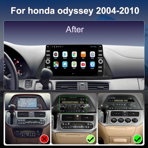 Fuosuc 4G LTE QLED Radio for Honda Odyssey 2004-2010 Upgrade,8-Core CPU Touch Screen Stereo,Wireless CarPlay & Android Auto,Free Camera - Image 2