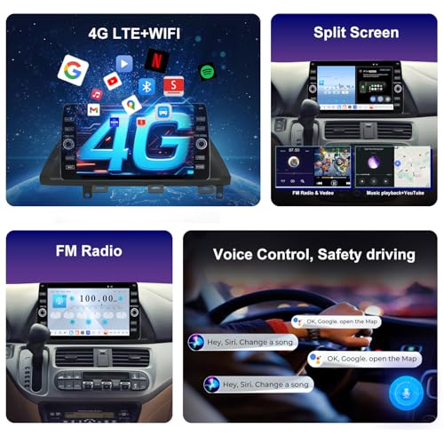 Fuosuc 4G LTE QLED Radio for Honda Odyssey 2004-2010 Upgrade,8-Core CPU Touch Screen Stereo,Wireless CarPlay & Android Auto,Free Camera - Image 3
