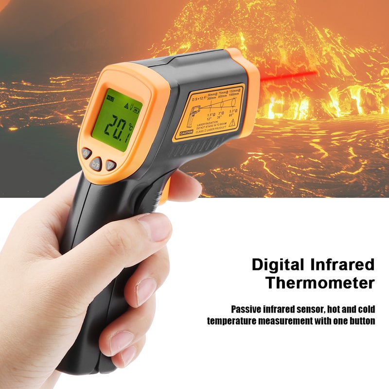 مستشعر ذكي AR320 - مقياس حرارة إشعاعي رقمي ليزر مع شاشة LCD بدون ملامسة 32 درجة مئوية ~ 380 درجة مئوية - Image 5