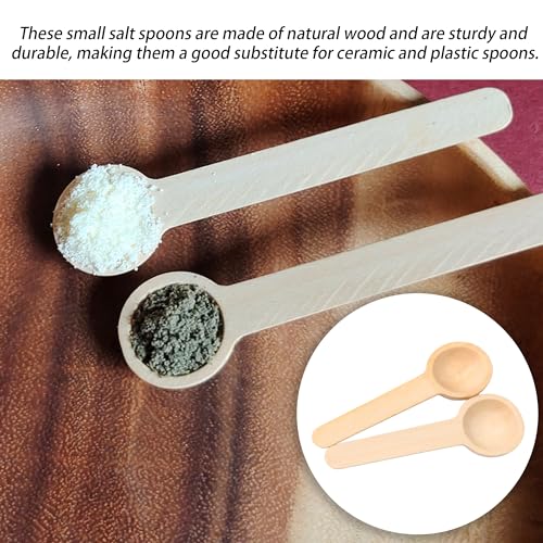 RDEXP Small Wooden Salt Spoons for Spice Jars Seasoning Honey Coffee Set of 50 - Image 2