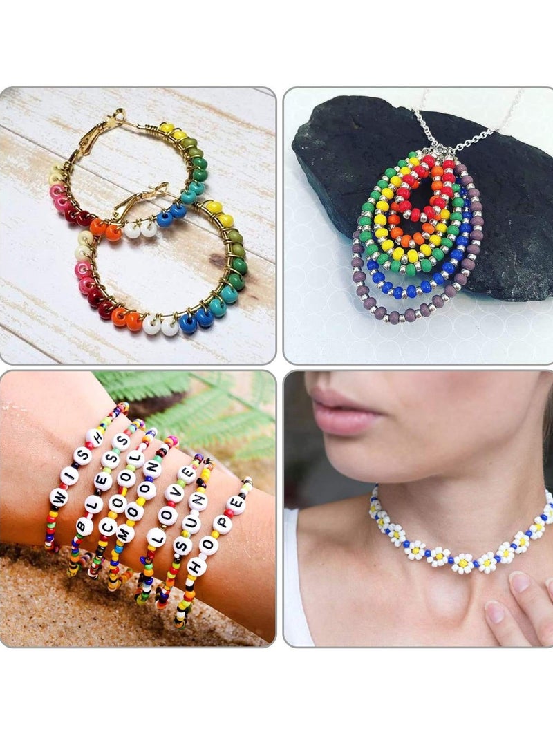 طقم صناعة المجوهرات من الخرز للأساور، مجموعة خرز لمشاريع DIY، 5000 قطعة من خرز 4 مم - Image 5