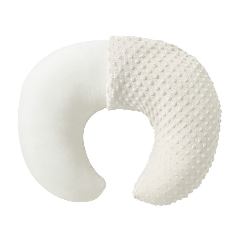 Aullar Nursing Pillow and Positioner with Cover for Breastfeeding and Bottle Feeding, Propping Baby, Tummy Time, Baby Sitting Support, Awake-Time Support (Beige, 22" x 17.7" x 5.9") - Image 1
