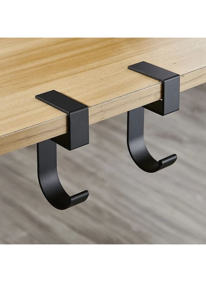 خطافات الألومنيوم الأسود لخزانة المطبخ، مثبتة على الحائط، سهلة التركيب - Image 1