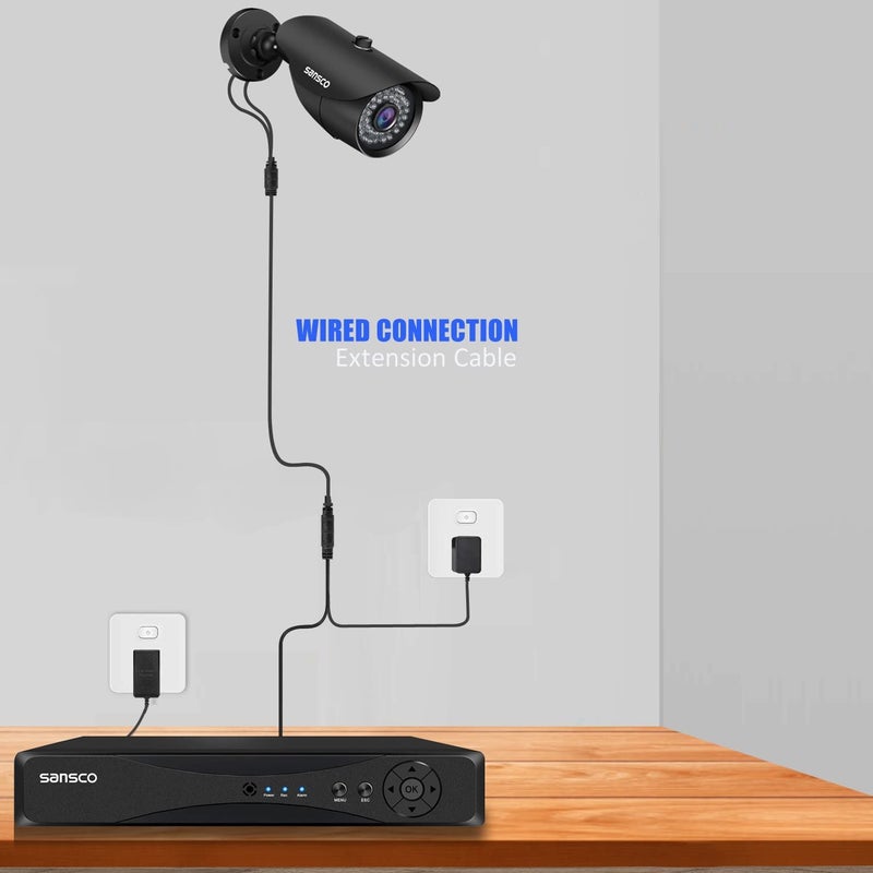 SANSCO نظام كاميرات المراقبة SANSCO 8 قناة 5MP DVR مع (4) كاميرات خارجية سوبر HD بدقة 2MP (1920x1080، مقاومة للتخريب IP66، رؤية ليلية محسّنة، عرض سريع عبر التطبيق) - بدون قرص صلب - Image 2