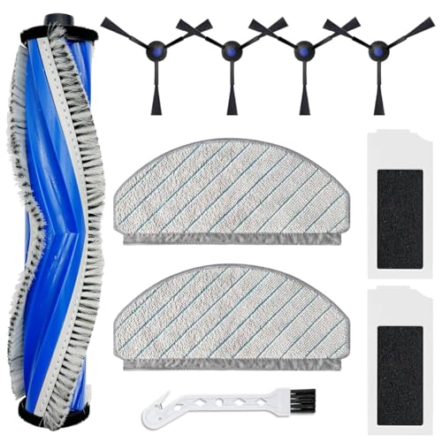 HASTHIP® 10Pcs Replenishment Kit, Replacement Parts for Ecovacs N20 Pro/N20 Robot, Vacuum Cleaner Replacement Accessories: Main Brush, 4 Side Brushes, 2 Mop Cloth, 2 Filters, Cleaning Detailing Brush - Image 1