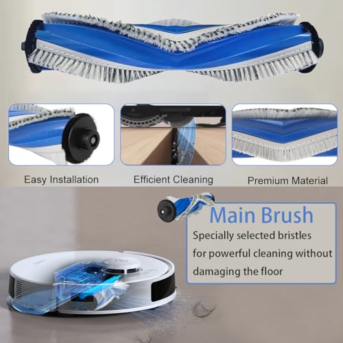 HASTHIP® 10Pcs Replenishment Kit, Replacement Parts for Ecovacs N20 Pro/N20 Robot, Vacuum Cleaner Replacement Accessories: Main Brush, 4 Side Brushes, 2 Mop Cloth, 2 Filters, Cleaning Detailing Brush - Image 3