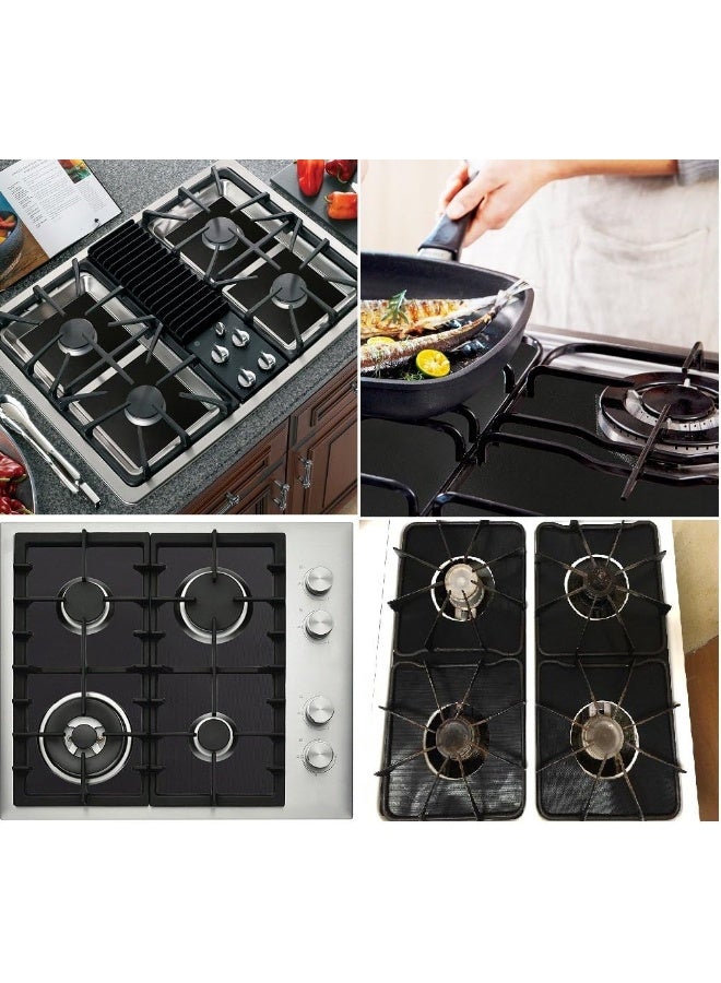 YRYM HT Stove Burner Covers - Gas Stove Protectors Black 0.2Mm Double Thickness, Reusable, Non-Stick, Fast Clean Liners For Kitchen/Cooking. Stove Top Covers Gas Burners Size 10.6" X 10.6" Bpa Free(8 Packs) - Image 1