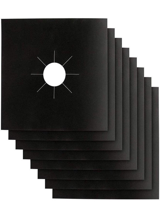 YRYM HT Stove Burner Covers - Gas Stove Protectors Black 0.2Mm Double Thickness, Reusable, Non-Stick, Fast Clean Liners For Kitchen/Cooking. Stove Top Covers Gas Burners Size 10.6" X 10.6" Bpa Free(8 Packs) - Image 3