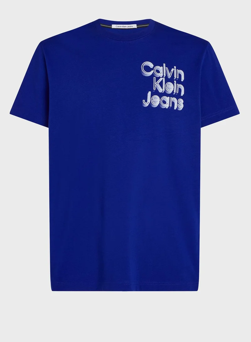 Calvin Klein Jeans Stacked Euphoric Crew Neck T-Shirt