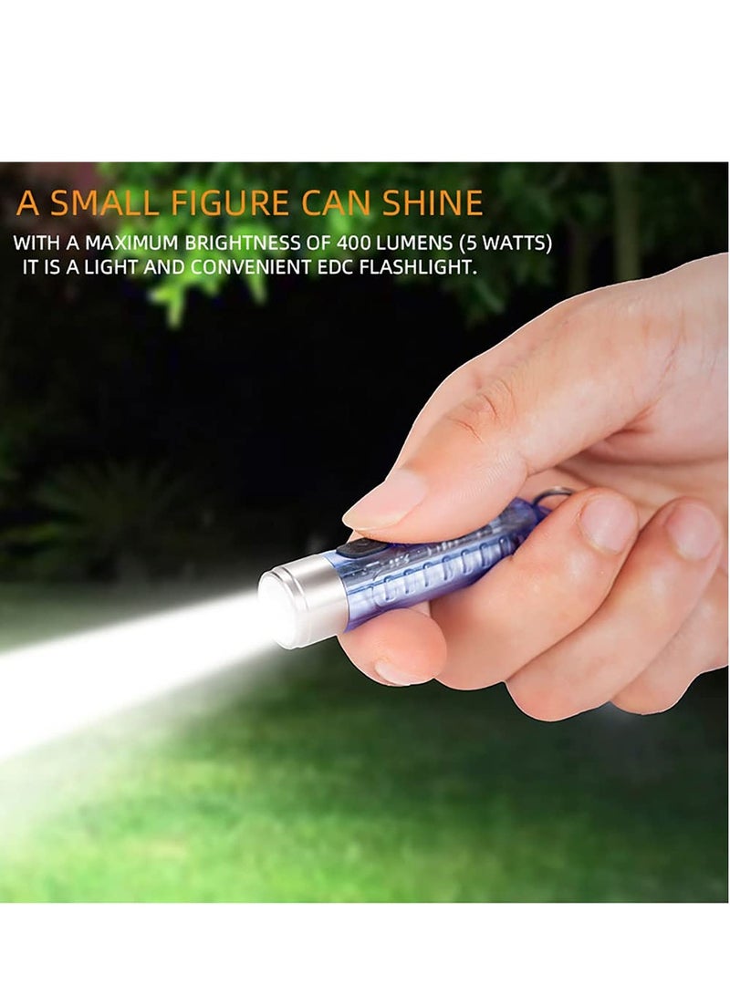 ألون فاير سلسلة مفاتيح S11 صغيرة قوية صغيرة بمصباح يدوي تكتيكي ساطع بشكل SST20 LED USB قابل لاعادة الشحن IP65 مقاوم للماء متعدد الوظائف للطوارئ مع بطارية مدمجة من الون فاير (ابيض) - Image 3