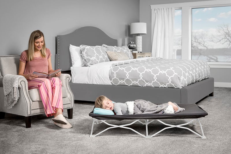 Regalo Portable My Cot Award Winning Brand Toddler Cot Gray 48 Long 245 Wide Toddler Bed