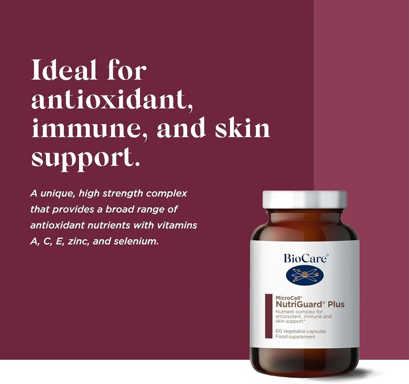 BioCare MicroCell NutriGuard Plus Antioxidant with Vitamins A C E Zinc Selenium 60 Capsules 60 Days Supply - Image 2