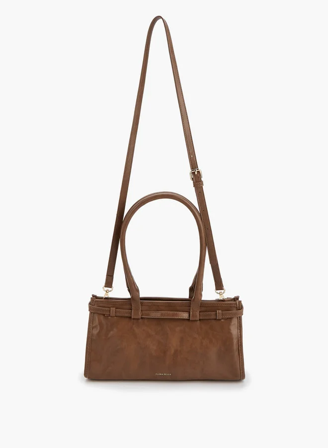 Flora Bella By Shoexpress Solid Double Handle Shoulder Bag with Detachable Strap