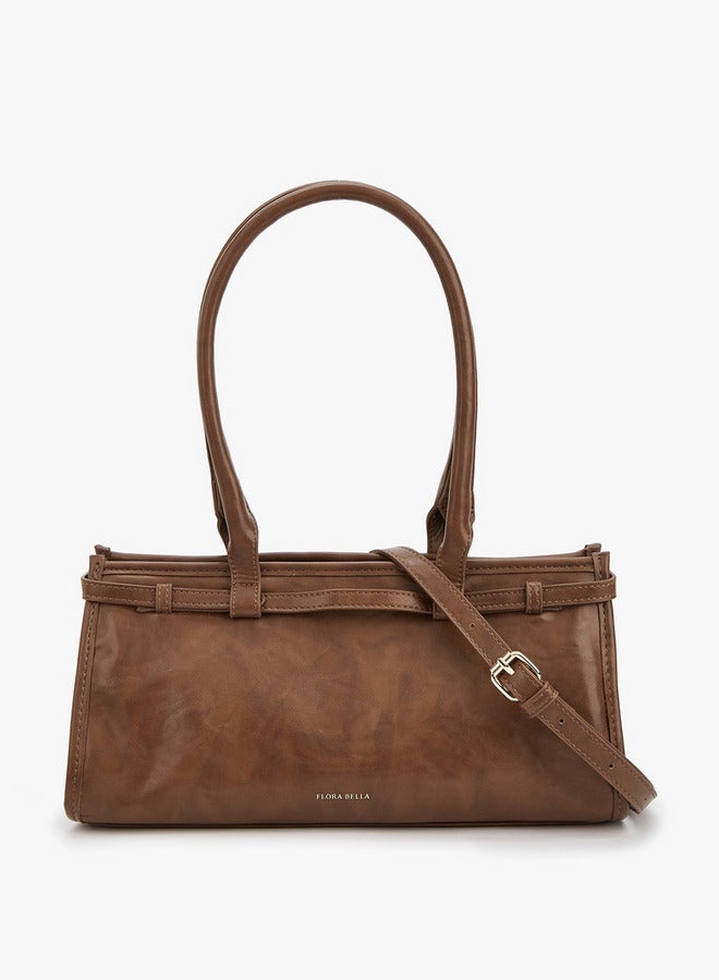 Flora Bella By Shoexpress Solid Double Handle Shoulder Bag with Detachable Strap  - Image 1
