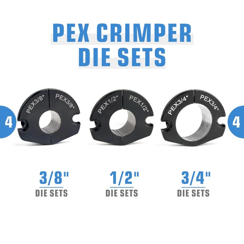iCrimp KIT-FACL PEX Crimping Tool Kit for Crimping & Removal 1/2-in, 3/4-in, 1-in PEX Copper Crimp Ring, with PEX Tubing Cutter, Corner Operation Friendly - Image 5