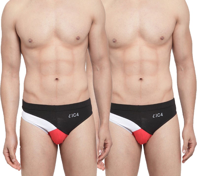 IC4 Store Men's Designer Briefs Combo Pack of 2 - Red and Black - Image 1