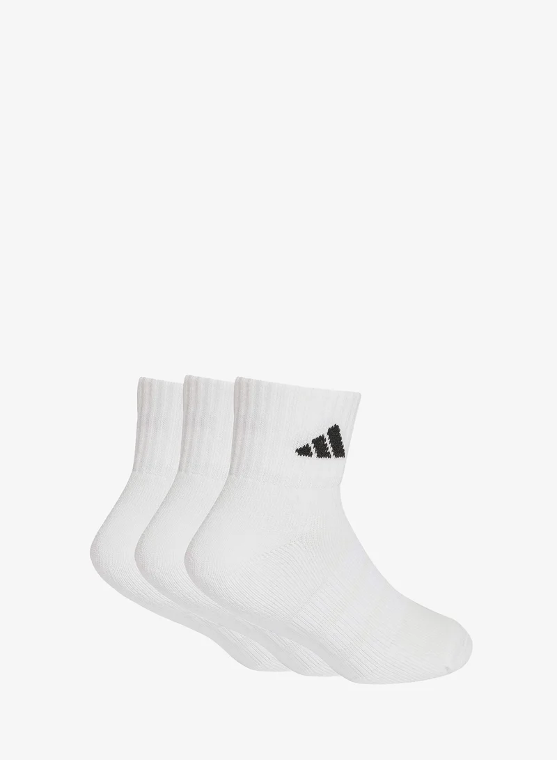 Adidas Kids 3 Pack Cushioned Ankle Socks