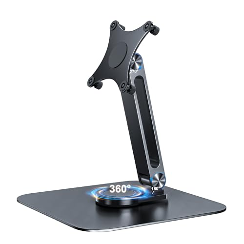 JUNEBOX Portable Monitor Stand VESA 75x75mm Holes M4 AntiLoss Screws Aluminum Alloy Base Fits 7 18 156 16 17 173 18 Inch Small Monitors Lay Flat Black Desk Mount Not Fits100x100mm - Image 1