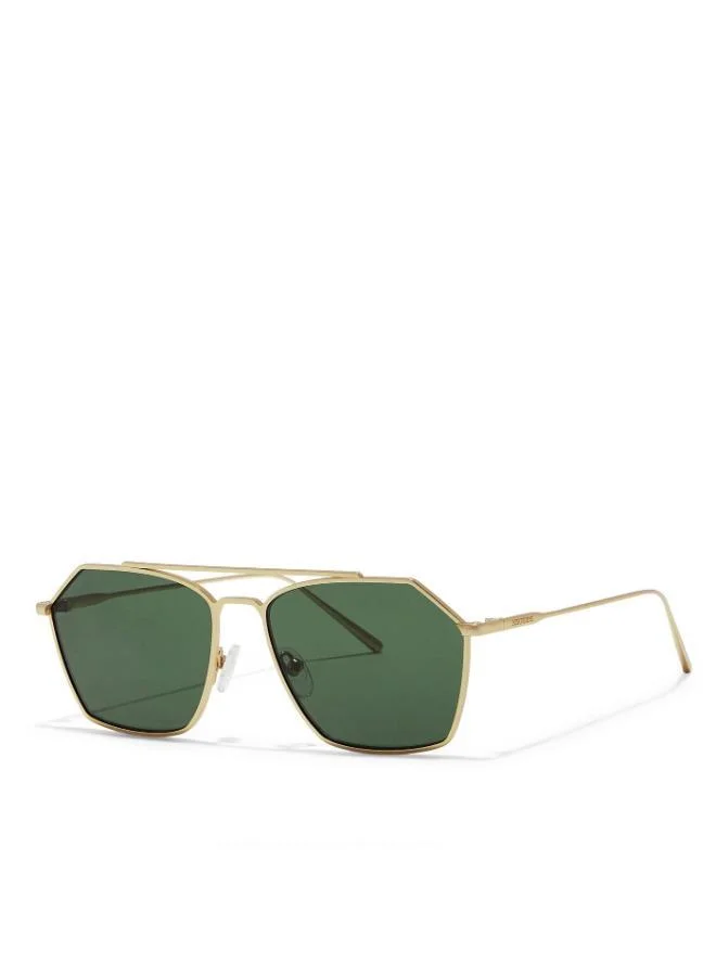 30Sundays FIGARO - La French Collection Men Green Sunglasses - Frame Material: Metal - Lens Color: Green- Frame Color: Gold - Full Rim