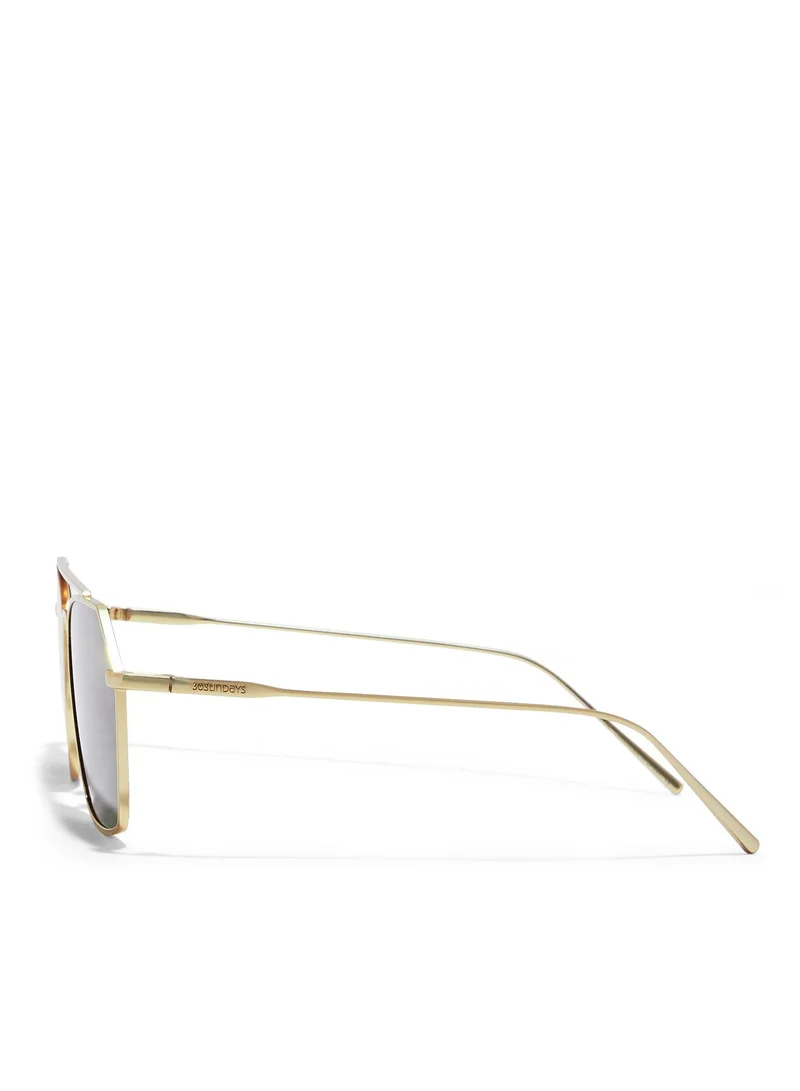 30Sundays FIGARO - La French Collection Men Green Sunglasses - Frame Material: Metal - Lens Color: Green- Frame Color: Gold - Full Rim
