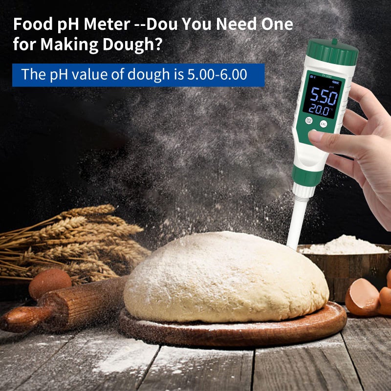 Yewhick Bluetooth Food pH Meter, Digital pH Meter for Food High Accuracy Waterproof Food pH Tester with ATC for Sourdough and Bread Canning, Meat, Cheese, Solid Samples, and Water - Image 5