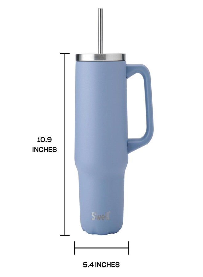 S'well Recycled Stainless Steel Tumbler XL with Straw and Handle, 30oz, Hydrangea Blue, Triple Layered Vacuum Insulated Containers Keeps Drinks Cold for 36 hours and Hot for 9 - Image 5
