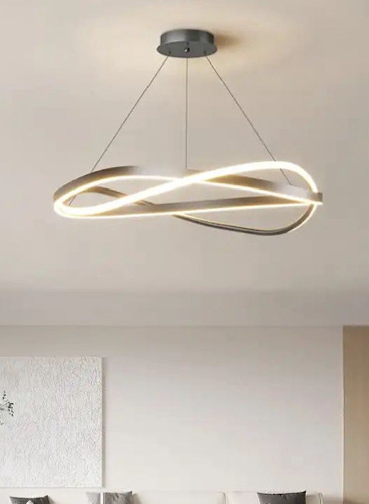 Loquat Modern Hanging Chandelier, European Style, Acrylic, 3 LED Lights, Black Color - Image 2