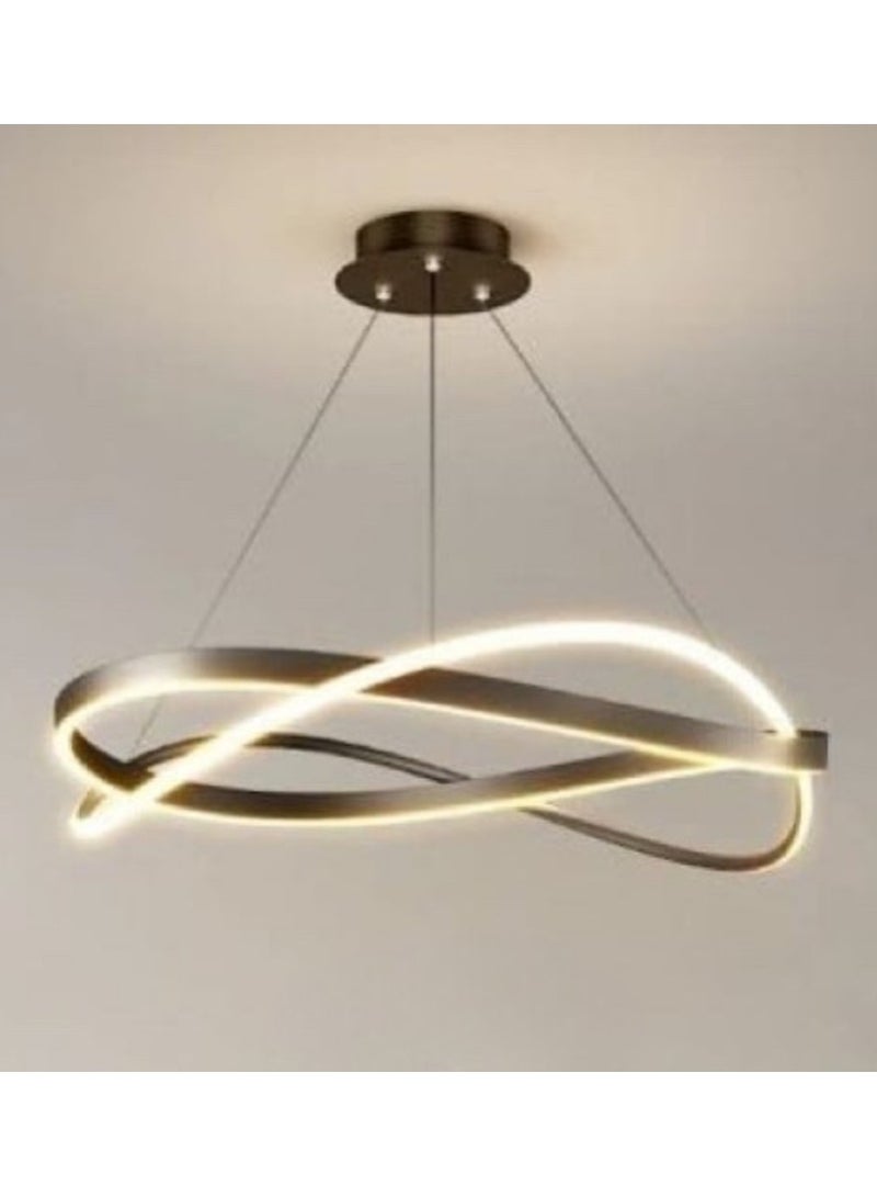 Loquat Modern Hanging Chandelier, European Style, Acrylic, 3 LED Lights, Black Color - Image 3