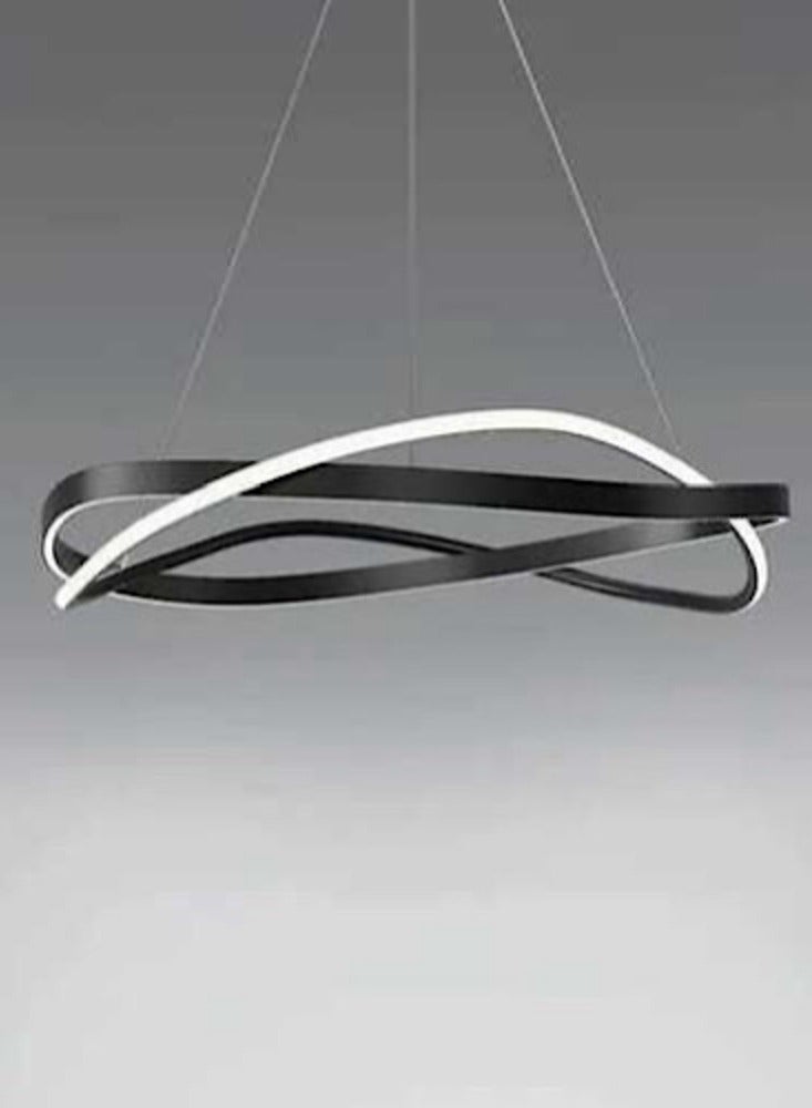 Loquat Modern Hanging Chandelier, European Style, Acrylic, 3 LED Lights, Black Color - Image 1