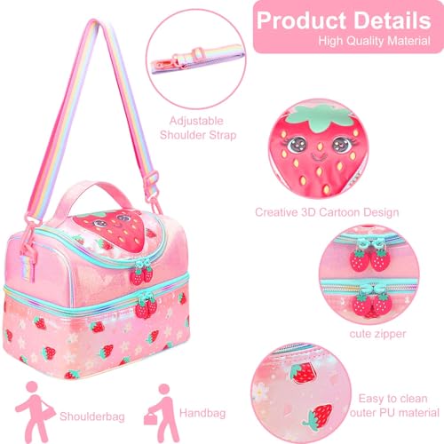 RHCPFOVR Kids Lunch Bag - Double - Decker Cooler Insulated Lunch Box for Boys Girls,Washable Lunch Bag and Reusable Toddler Lunchbox for School and Daycare - Image 3