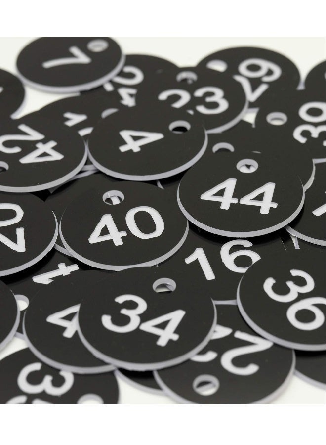 Plastic ID Number Tags, Engraved Tags Key Tags Without Key Rings for Locker Dorm Hotel Bar Restaurant Club Restaurant Table Numbers (1-100, Black) - Image 3