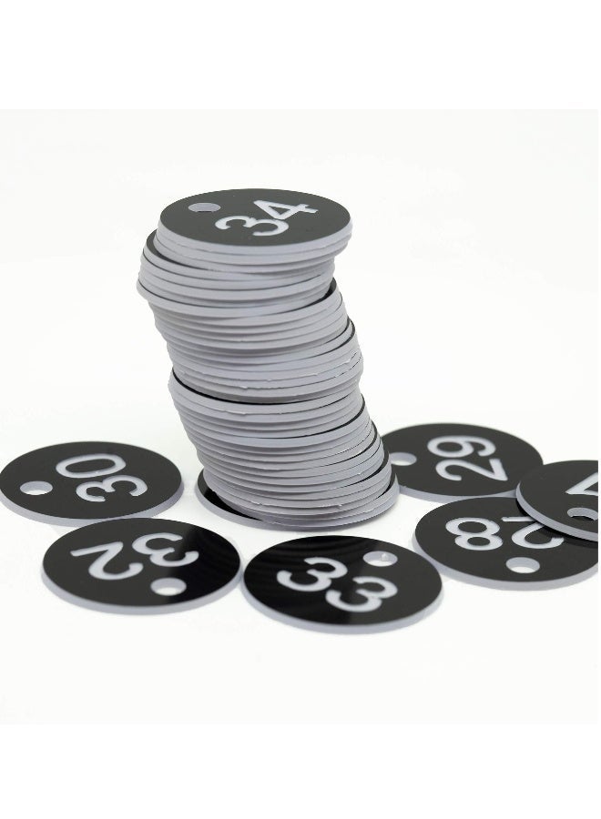 Plastic ID Number Tags, Engraved Tags Key Tags Without Key Rings for Locker Dorm Hotel Bar Restaurant Club Restaurant Table Numbers (1-100, Black) - Image 2