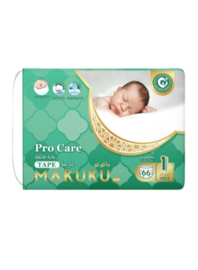 Makuku Premium Procare New Born Size 1 Tape Diapers 5 Kg 66 Diapers - Image 1