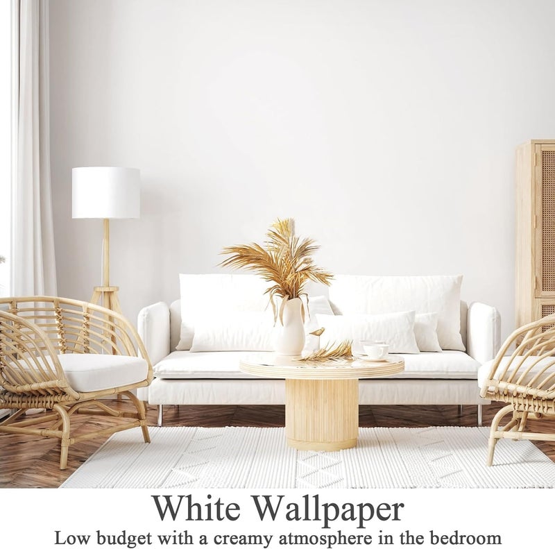 LIVECOOL Thick White Wallpaper Textured Removable Peel and Stick Wallpaper White Contact Paper Self Adhesive Wallpaper Decorative Oil Proof Wall Paper Bathroom Kitchen Cabinet (White, 12 X 60 Inch) - Image 5