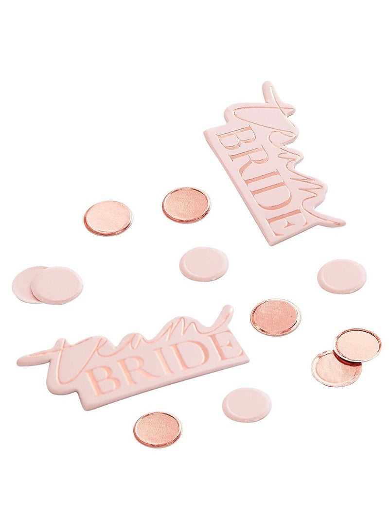 Ginger Ray Team Bride Confetti Rose Gold Paper 14g - Image 1