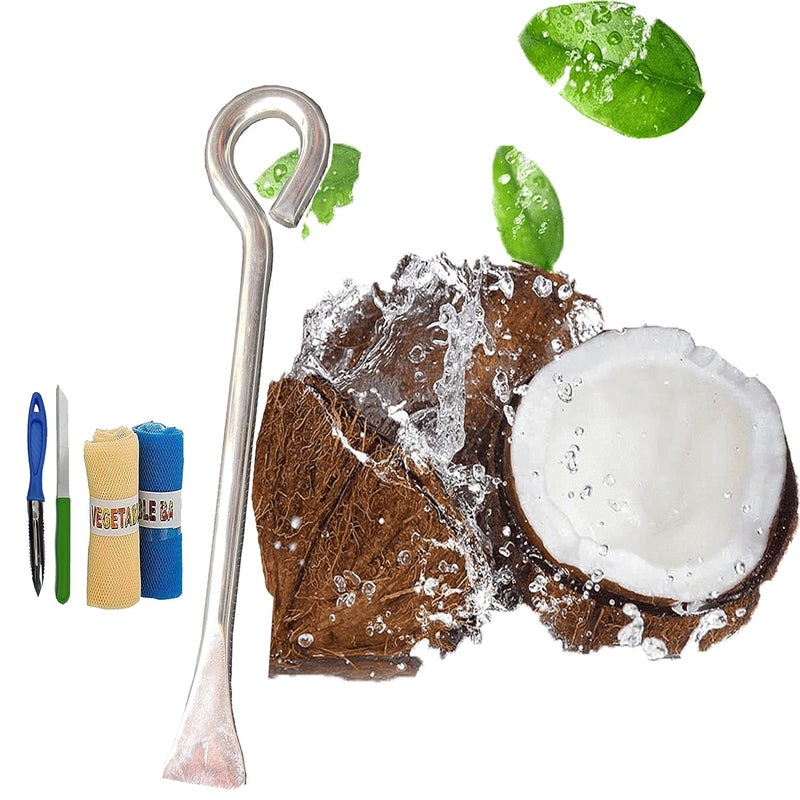 ساي براسيدا فتاحة جوز الهند المعدنية الثقيلة مع 1 سكين 1 مقشرة 2 شبكة خضار SPE60