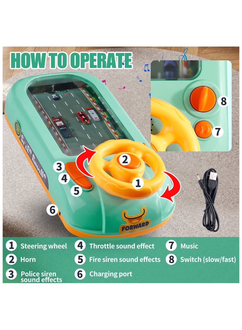 Racing Adventure Car Steering Wheel Toy for Kids Driving Game Toddler Interactive Simulation Toy - Image 4