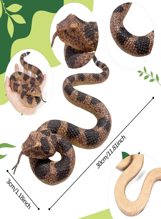 Hsxfl Realistic Fake Snakes Toy Soft Rubber Snake Realistic Keep Birds and Squirrels Away, Rattlesnake Toys for Garden Gift April Fools' Day Party Favors or Halloween Decoration Props - Image 4