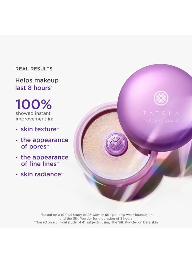 TATCHA تاتشا مسحوق الحرير | مسحوق تثبيت واقي | يساعد المكياج على البقاء لفترة أطول، يموه المسام ويوفر لمسة نهائية شفافة وناعمة ومتألقة، 20 غرام | 0.7 أونصة - Image 3