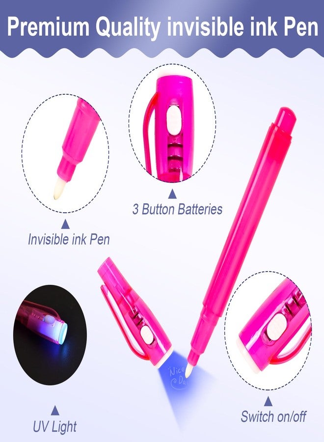 EODVICS 12 Pack Spy Pen with Notebook Set, Upgraded Invisible Ink Pen with UV Light Magic Marker for Secret Messages Spy Kit Games, Birthday Party Easter Valentine's Day Gifts for Boys Girls Kids Ages 3+ - Image 2
