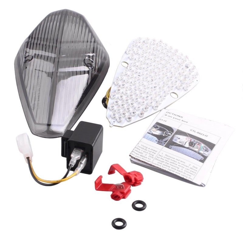 Luckmart Smoke Lens Integrated Motorcycle LED Taillight Assembly Waterproof for VTX 1300 Retro 2002-2008 VTX 1800 Retro / 1800T 2002-2008 - Image 5