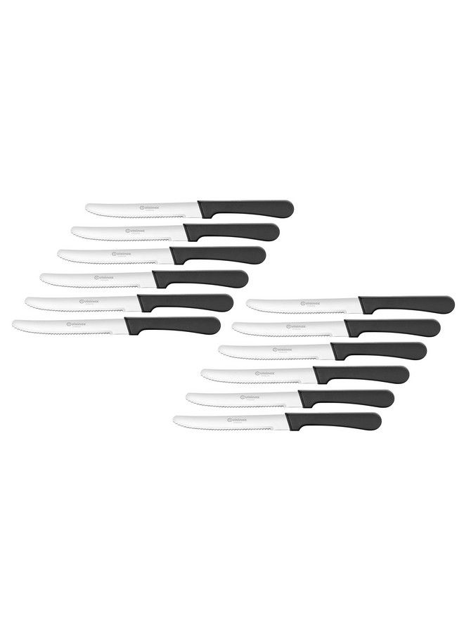 Cuisinox Black Handle Stainless Steel Steak Knives Set Of 12 - Image 2